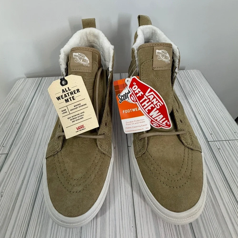 Vans Sk8-Hi MTE All Weather Suede High Top Khaki Tan Men 8/Women 9.5 NEW UNISEX